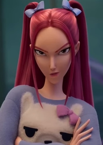 Mira de K-Pop Demon Hunters con el pelo rojo